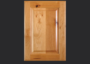 Cope and Stick Cabinet Door C101 OE3-IE1-RP1 in Alder, Knotty - 5-piece drawer front with reduced rails