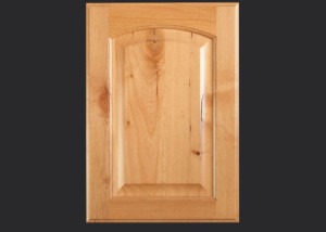 Cope and Stick Cabinet Door C102 OE3-IE1-RP1 in Alder, Knotty and slab drawer front with OE3