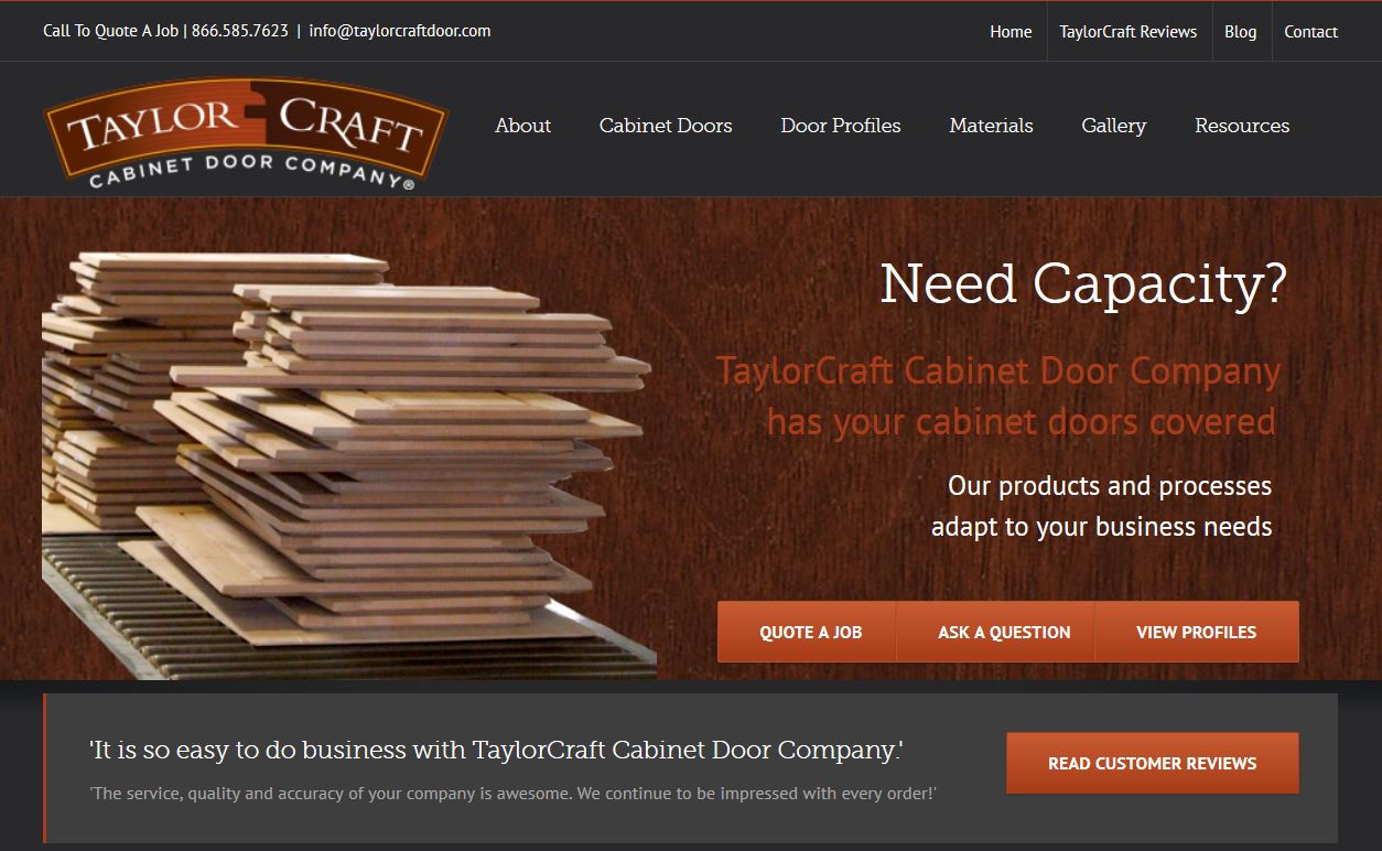 Taylorcraft Cabinet Door Co home page image