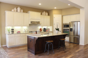 Kitchen painted white with cabinet doors by TaylorCraft Cabinet Door Company