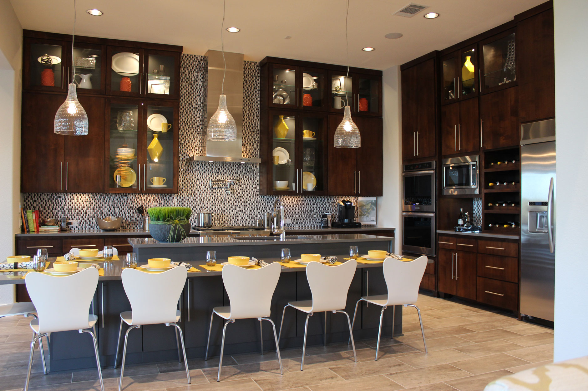 Contemporary kitchen with edgebanded veneer cabinet doors in Select Alder by TaylorCraft Cabinet Door Company