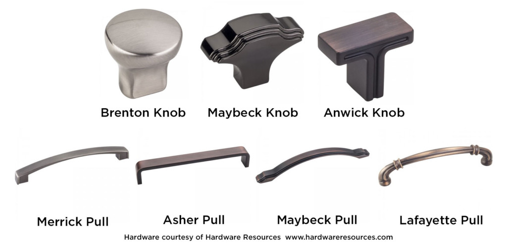 cabinet door knobs and pulls with small footprint