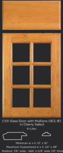 Mullion door with 6 lites in cherry by TaylorCraft Cabinet Door Company
