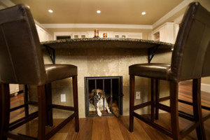 kitchen island with built in dog kennel