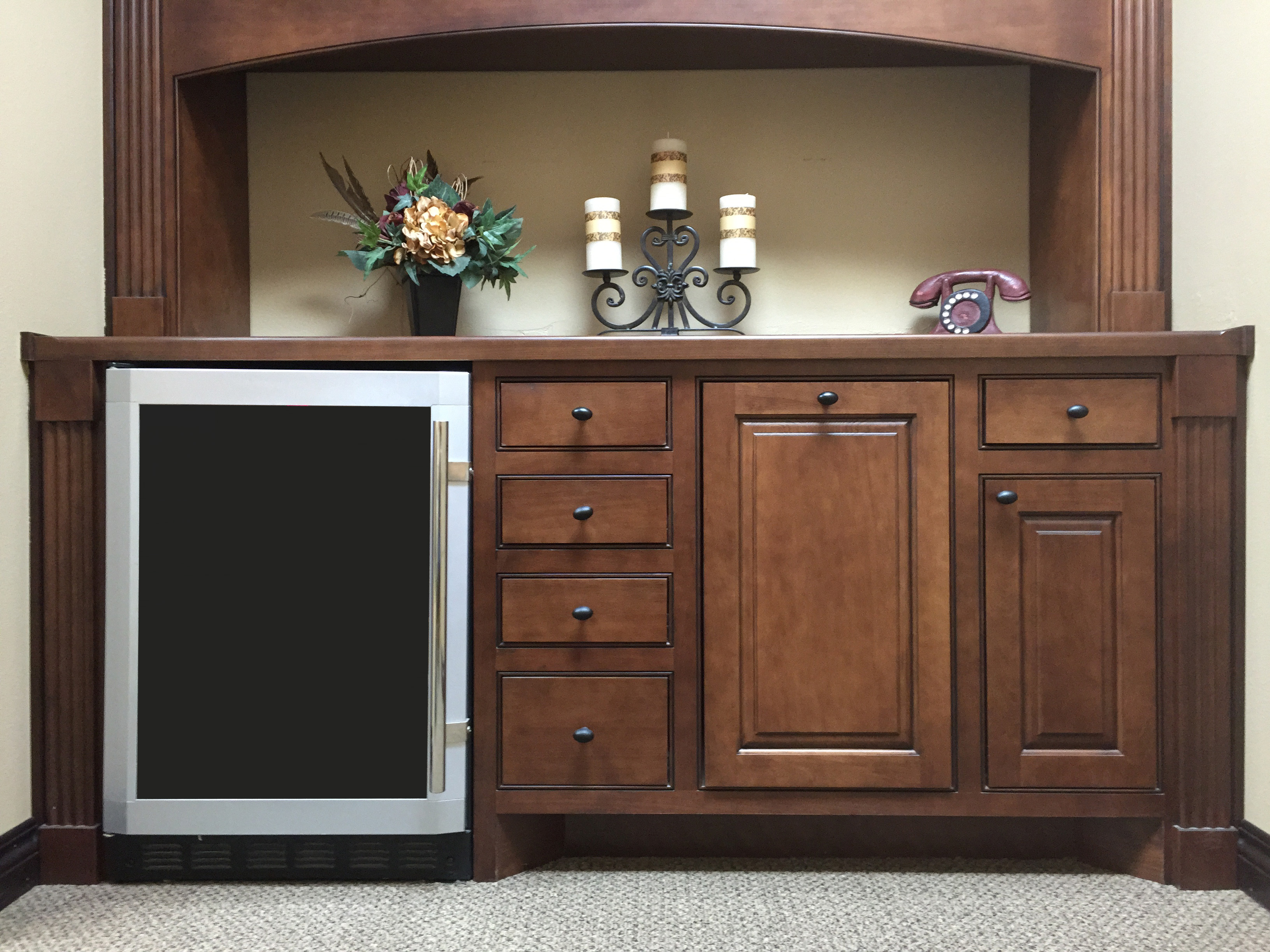 cabinet with flush inset cabinet doors and drawer fronts