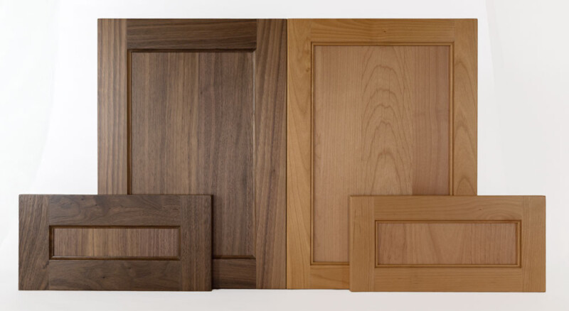 4S cabinet doors in Walnut and Alder with IEB and IEC inside edge options