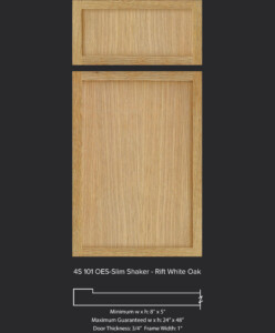 4S 101 OES Slim Shaker in Rift White Oak- 1" Frame