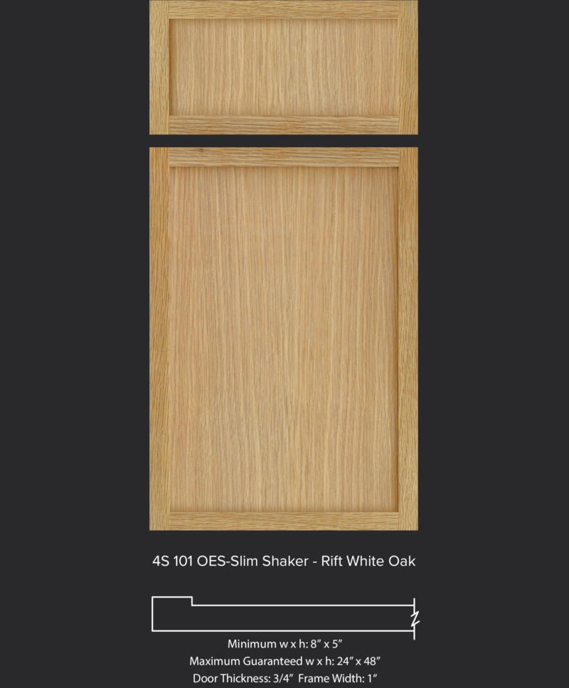 4S 101 OES Slim Shaker in Rift White Oak- 1" Frame
