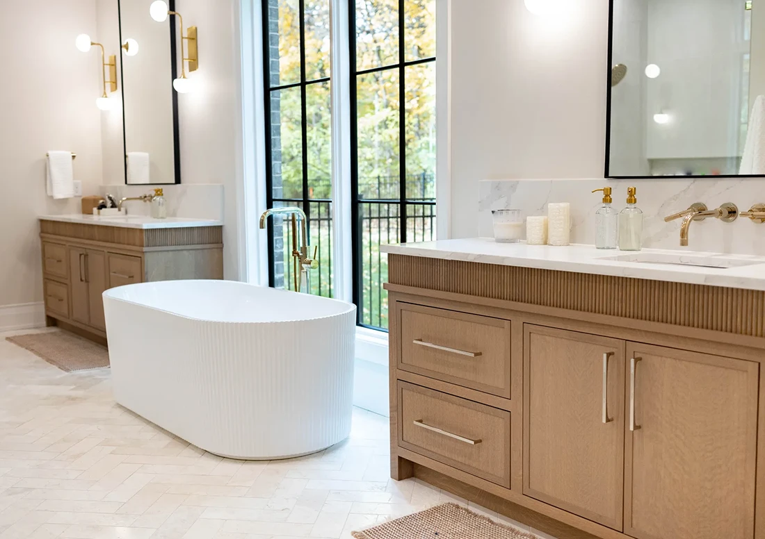 Two bathroom vanities - 4S Slim Shaker in White Oak