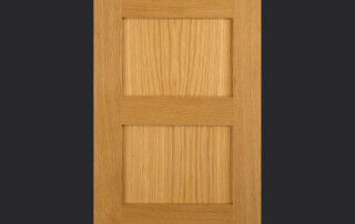 C202 cabinet door in Select White Oak with center rail, square outside and inside edge and flat panel