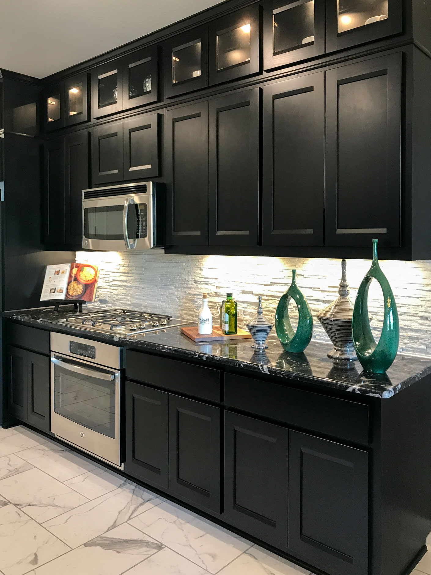 black kitchen cabinets with combination frame cabinet doors by TaylorCraft