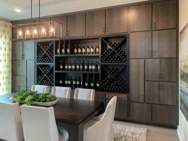 Dining room with hickory edgebanded doors by TaylorCraft Cabinet Door Company