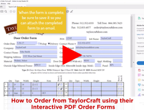 Order Cabinet Doors using Interactive PDF – No Printing Needed