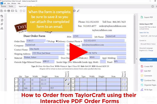 How to order custom cabinet doors using interactive order form