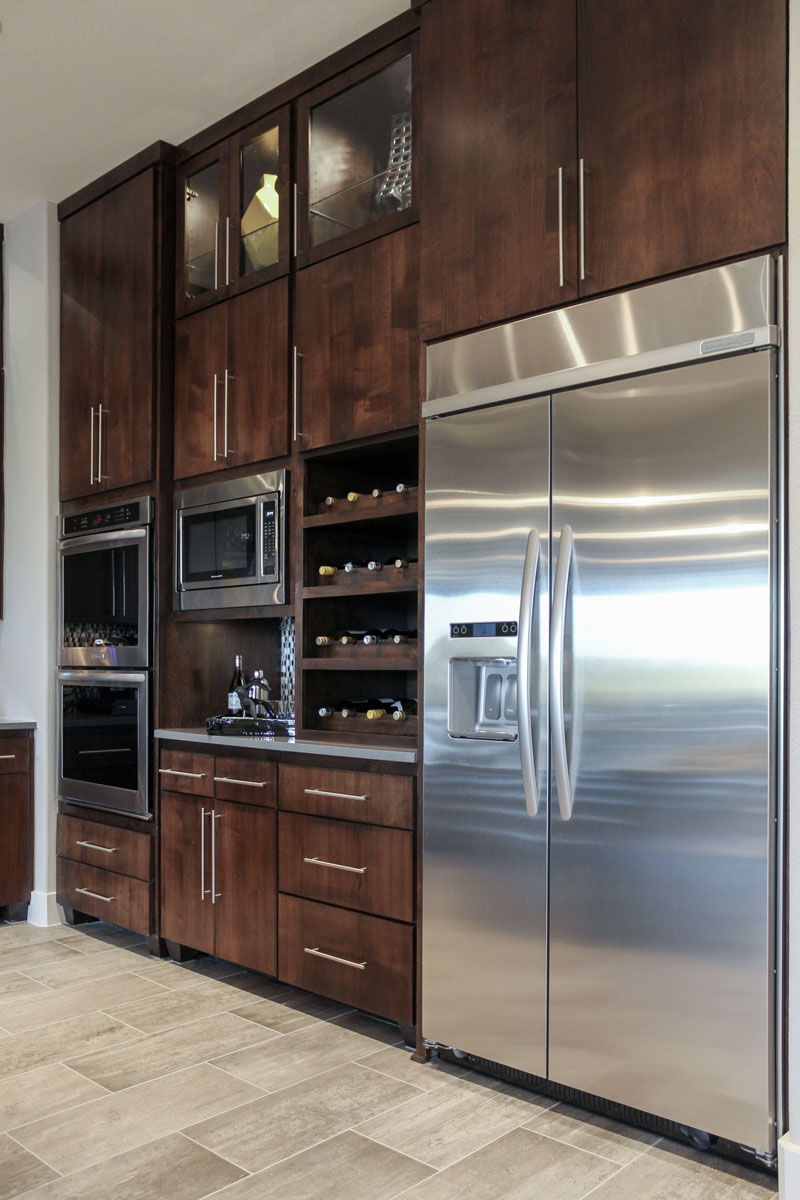Modern kitchen cabinets with select alder edgebanded doors