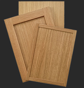 Rift white oak slim shaker, cope and stick and edgebanded modern cabinet doors