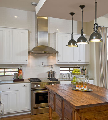 white paint and natural wood cabinets - rustic scandinavian kitchen design