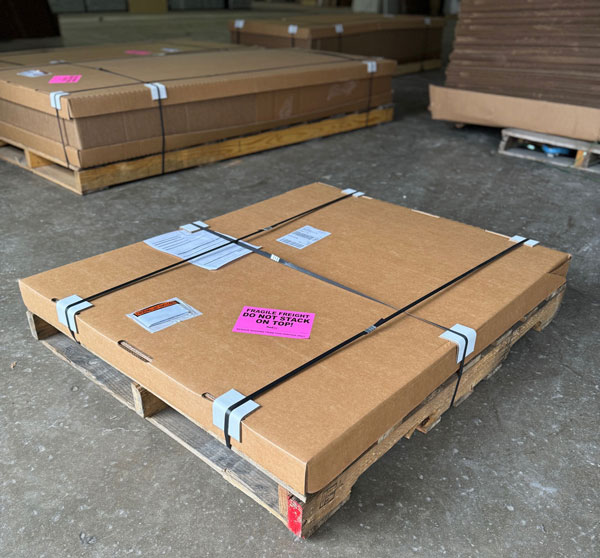 Palletized cabinet door shipment from TaylorCraft